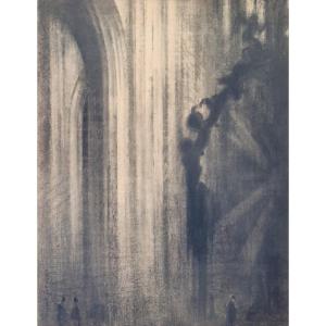 Michel Frechon - Interior Of Saint-maclou Church, Rouen 1948