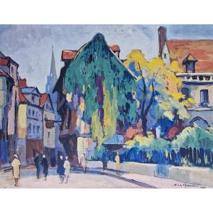 Gaston De La Querrière - Rue Saint-romain In Rouen In 1927