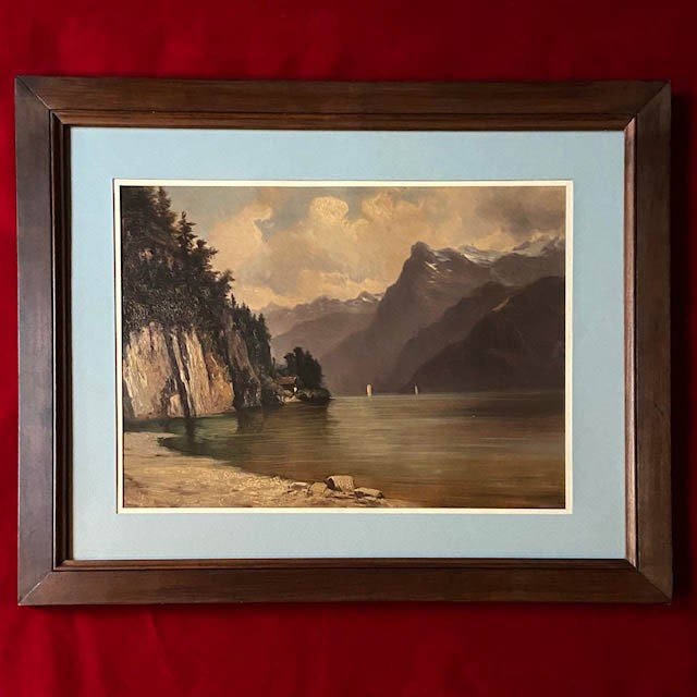 Ecole Française  Ou Allemande  Fin XIXe Début XXe, Vue Du Königssee, Alpes, Bavière, Beau Cadre-photo-3