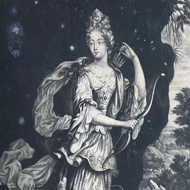 18th-century Mezzotint Engraving After Jacob Gole (1660-1737), Portrait Of A Young Girl, Diana-photo-2