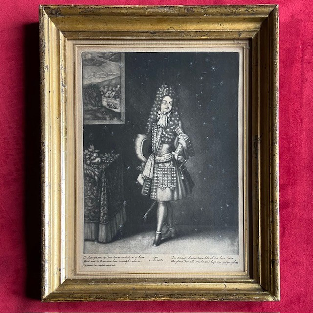 18th-century Mezzotinto Engraving After Schenck (1660-1718), Portrait Of A Man, Aestas-photo-3