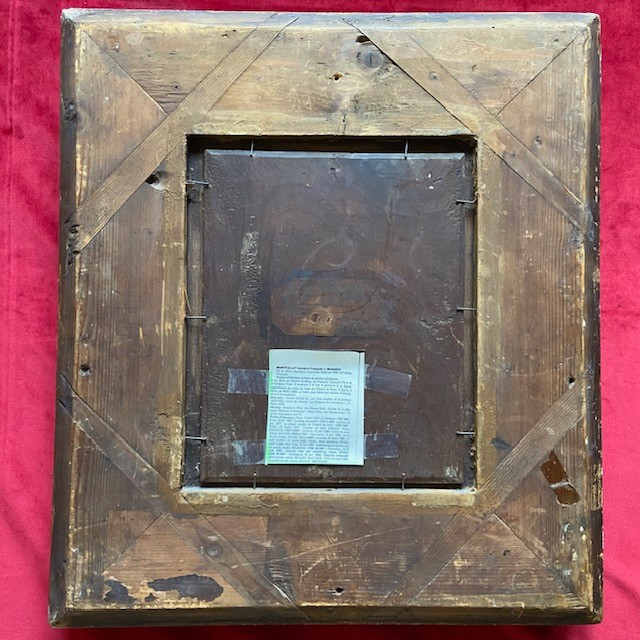 A. F. MONTFALLET (1816-1900), la Lecture, gentilshommes, huile, cadre à canaux, DROLLING, PICOT-photo-4