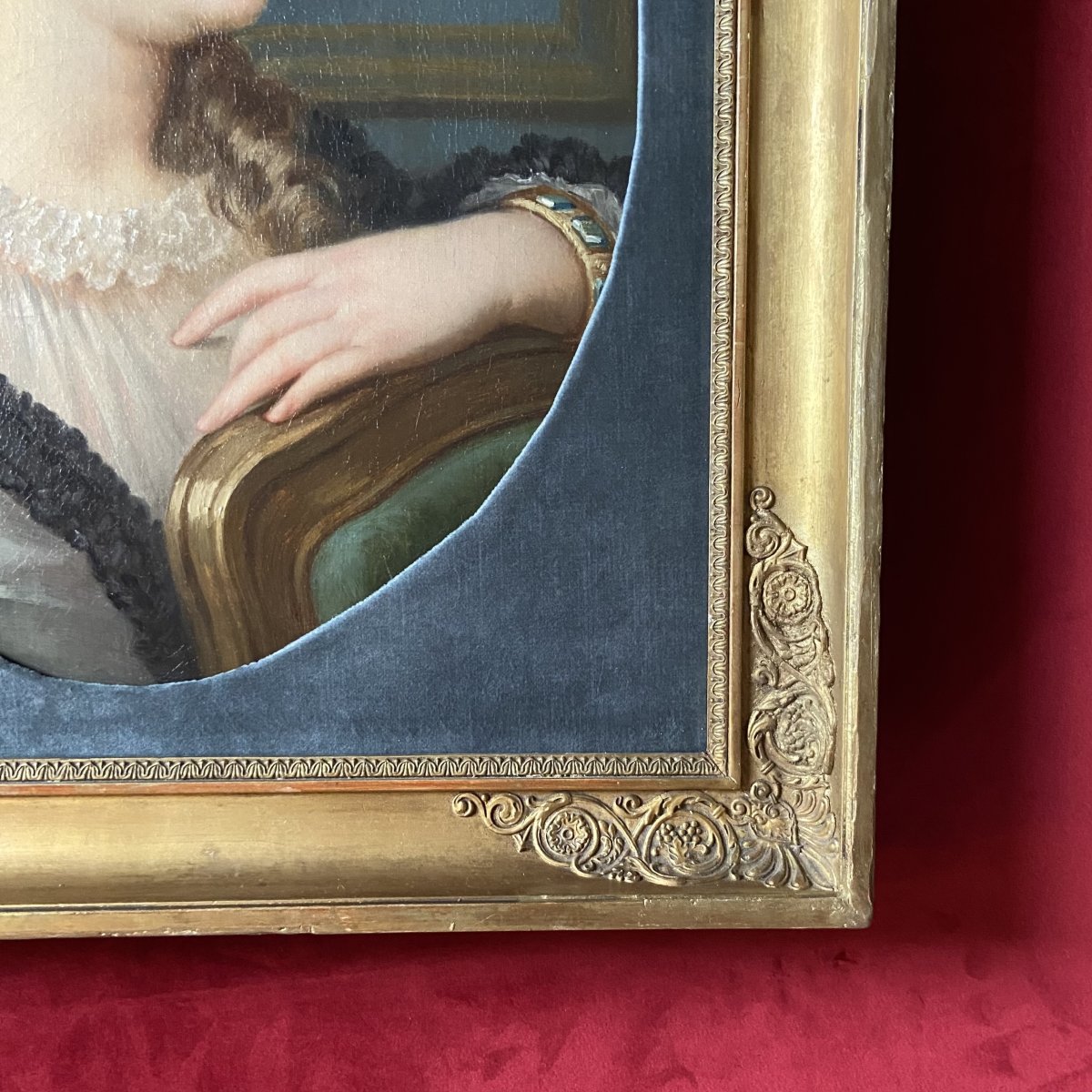 Nicolas HENRY de GRAY l'ancien (1822- ), portrait de jeune fille, huile sur toile signée datée-photo-2