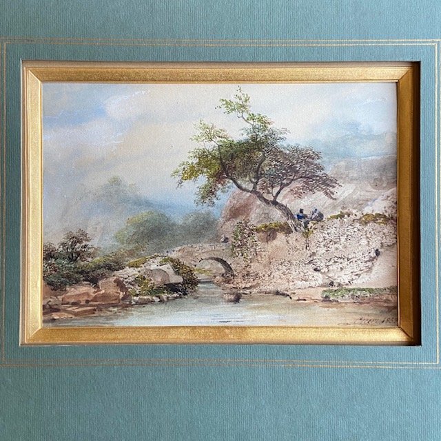 Eugène Ciceri (1813 -1890), Paysage Animé, Aquarelle Datée Et Signée-photo-2