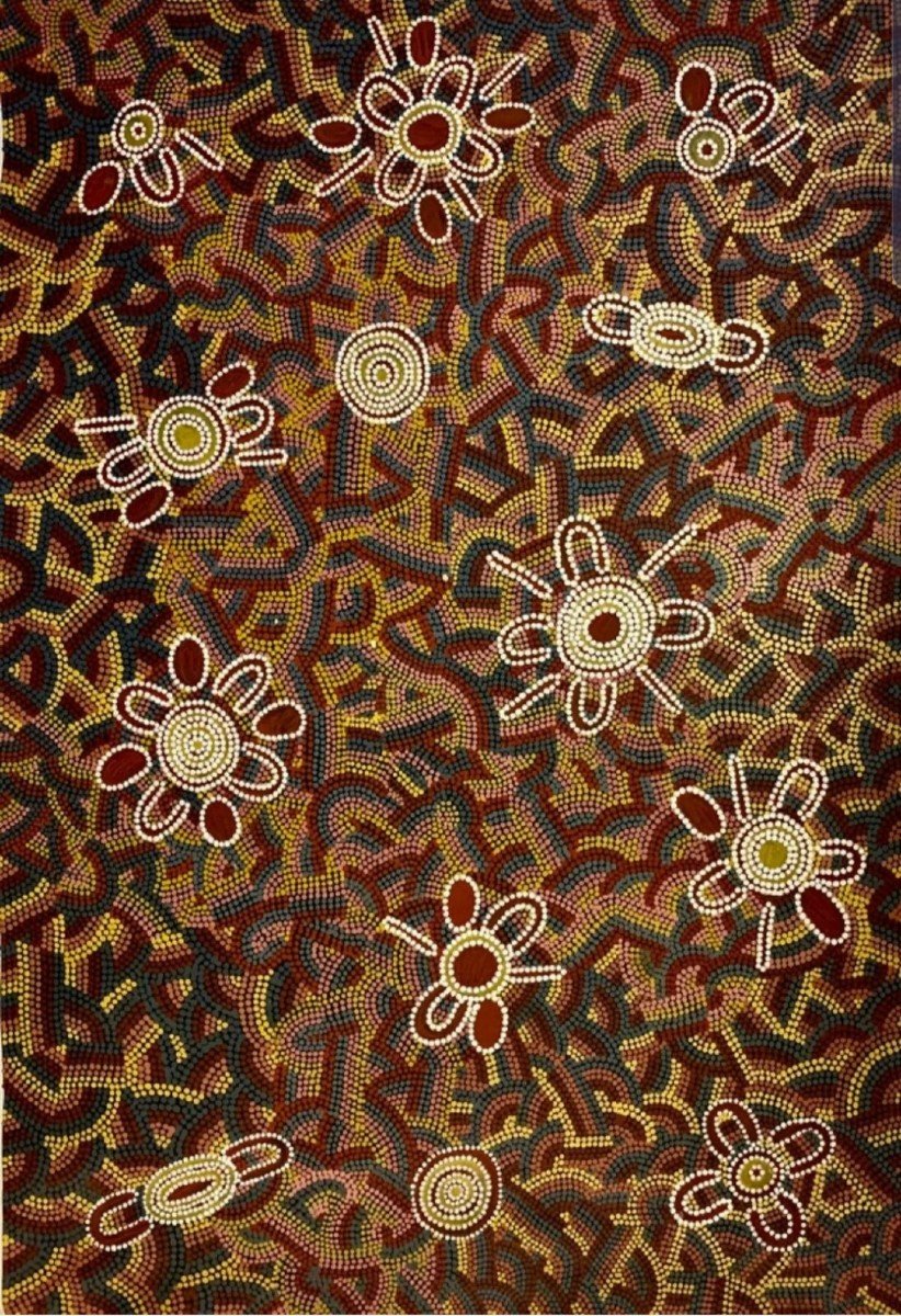 Emma Nungurrayi , Acrylique Sur Toile Peinture Originale Aborigènes Australie