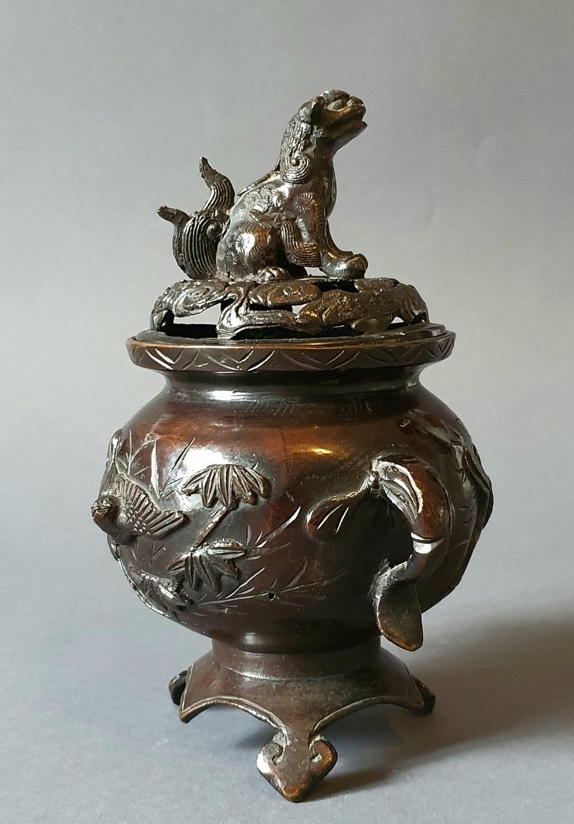 Perfume Burner In Bronze Japan Early 20th Century-photo-2