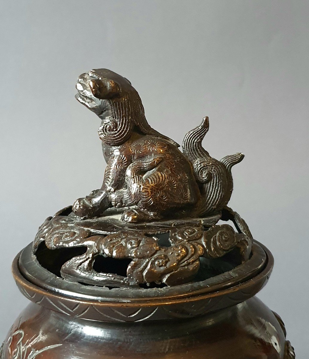 Perfume Burner In Bronze Japan Early 20th Century-photo-3