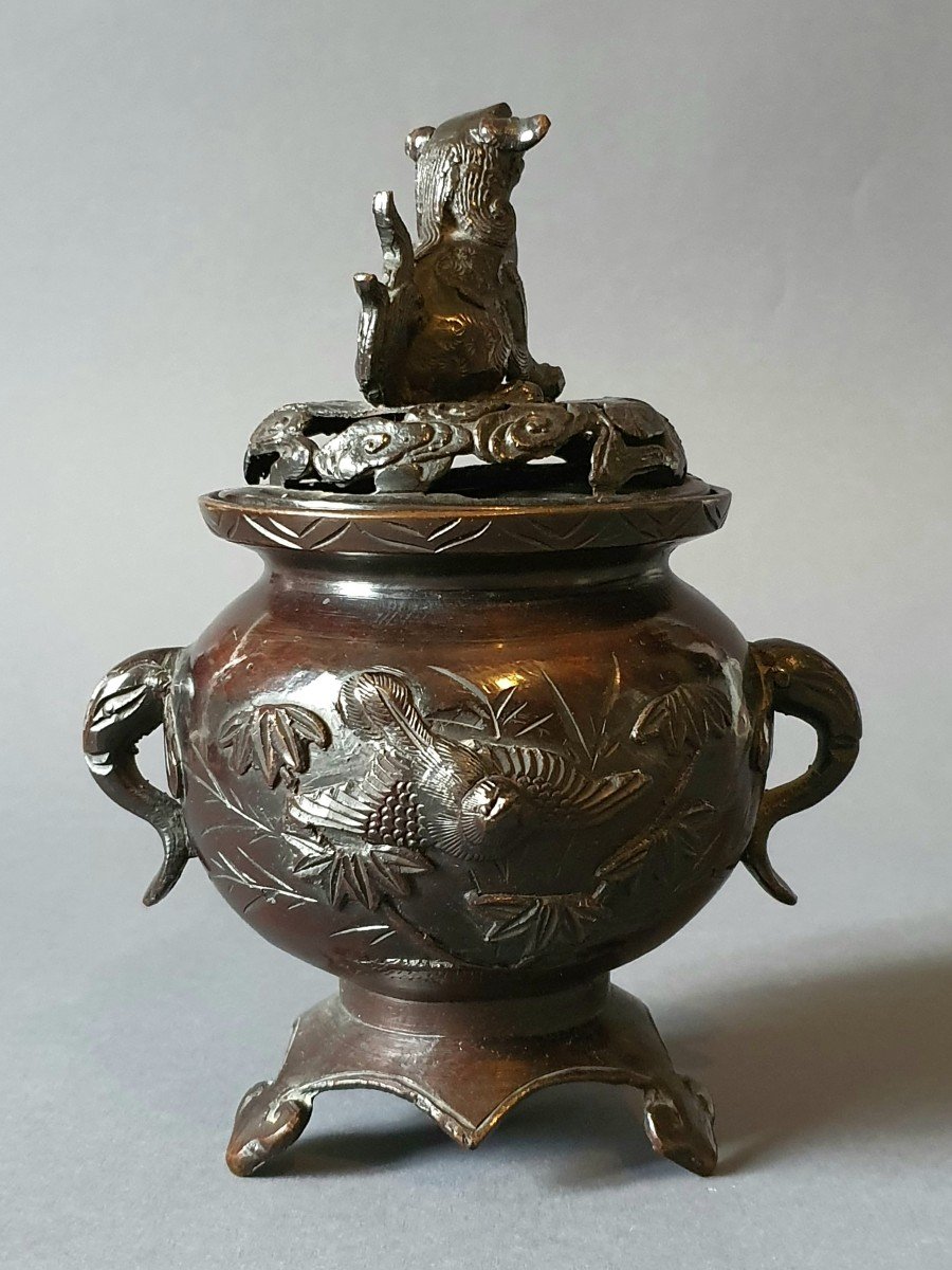 Perfume Burner In Bronze Japan Early 20th Century-photo-2