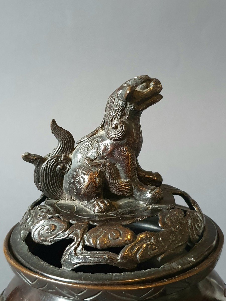 Perfume Burner In Bronze Japan Early 20th Century-photo-3