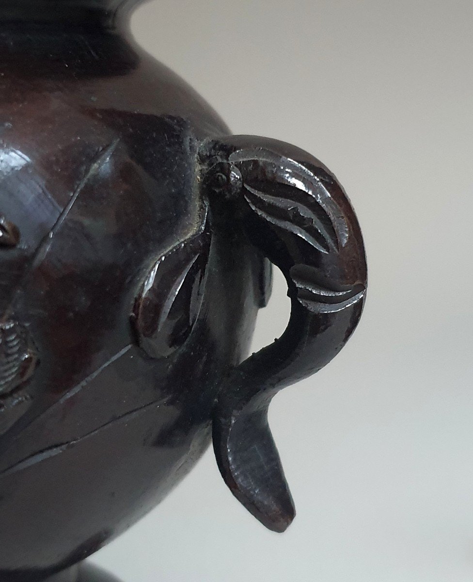 Perfume Burner In Bronze Japan Early 20th Century-photo-4