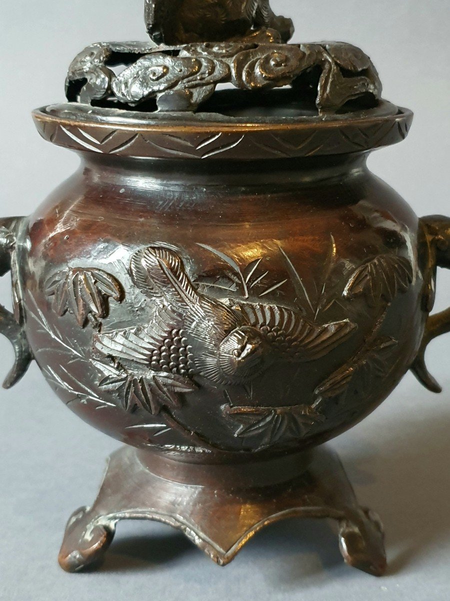 Perfume Burner In Bronze Japan Early 20th Century-photo-5