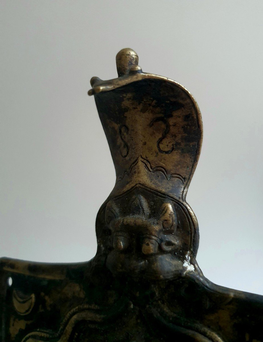 Bronze Temple Wall Lamp India 18th / 19th Century-photo-3