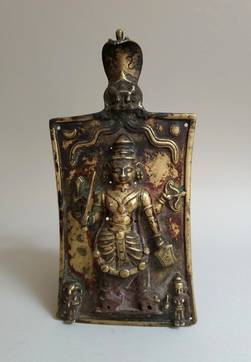 Bronze Temple Wall Lamp India 18th / 19th Century-photo-3
