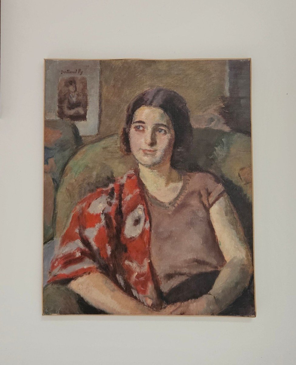 Bertrand Py (1895-1973) " La Jeune Femme Au Châle "-photo-3