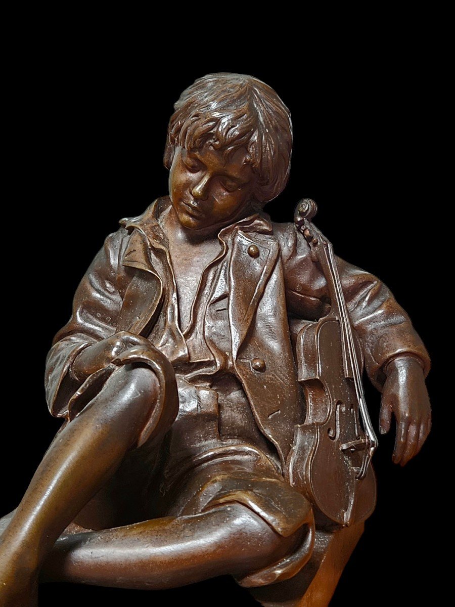 Léon Tharel (1858 - 1902) le petit violoniste endormi-photo-2