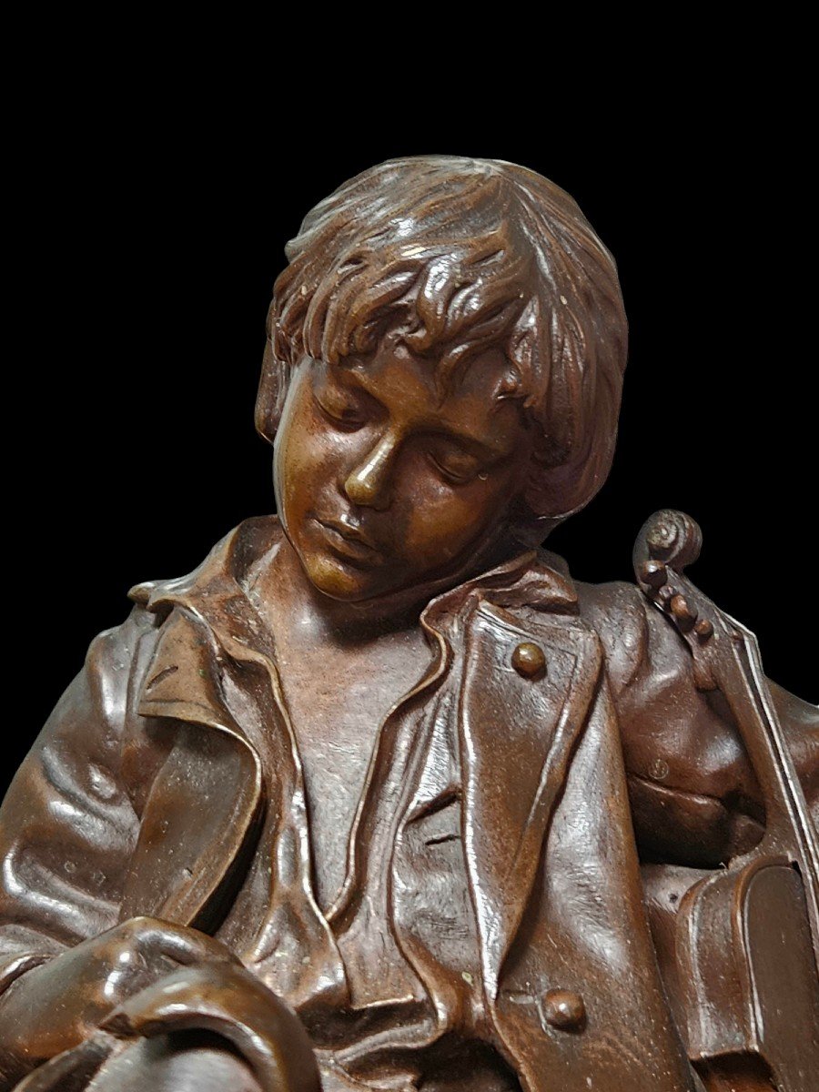 Léon Tharel (1858 - 1902) le petit violoniste endormi-photo-2