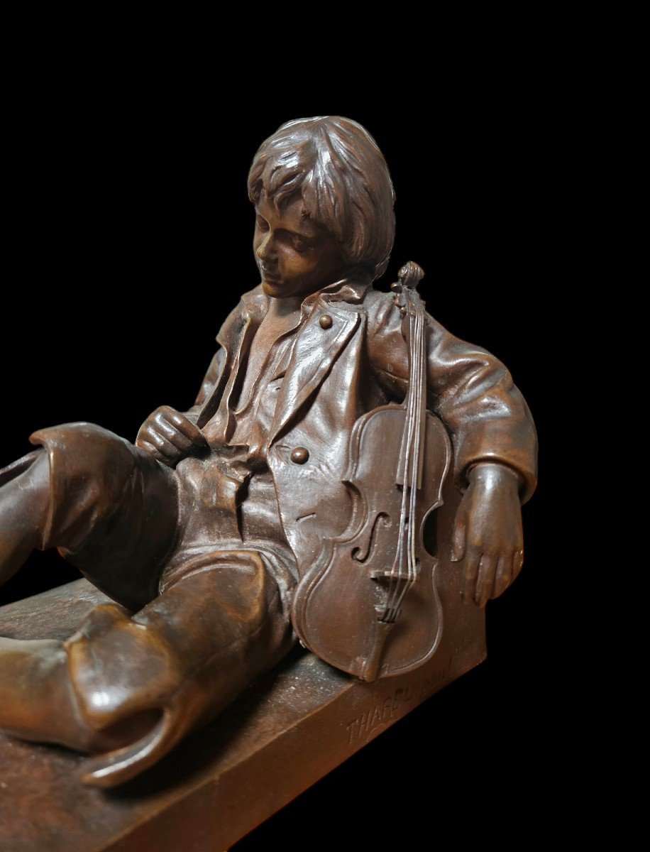 Léon Tharel (1858 - 1902) The Little Sleeping Violinist-photo-3