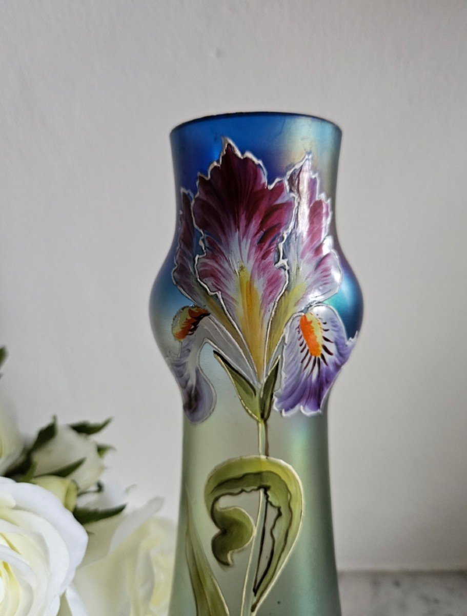Vase  Dans La Goût Legras Art Déco-photo-2