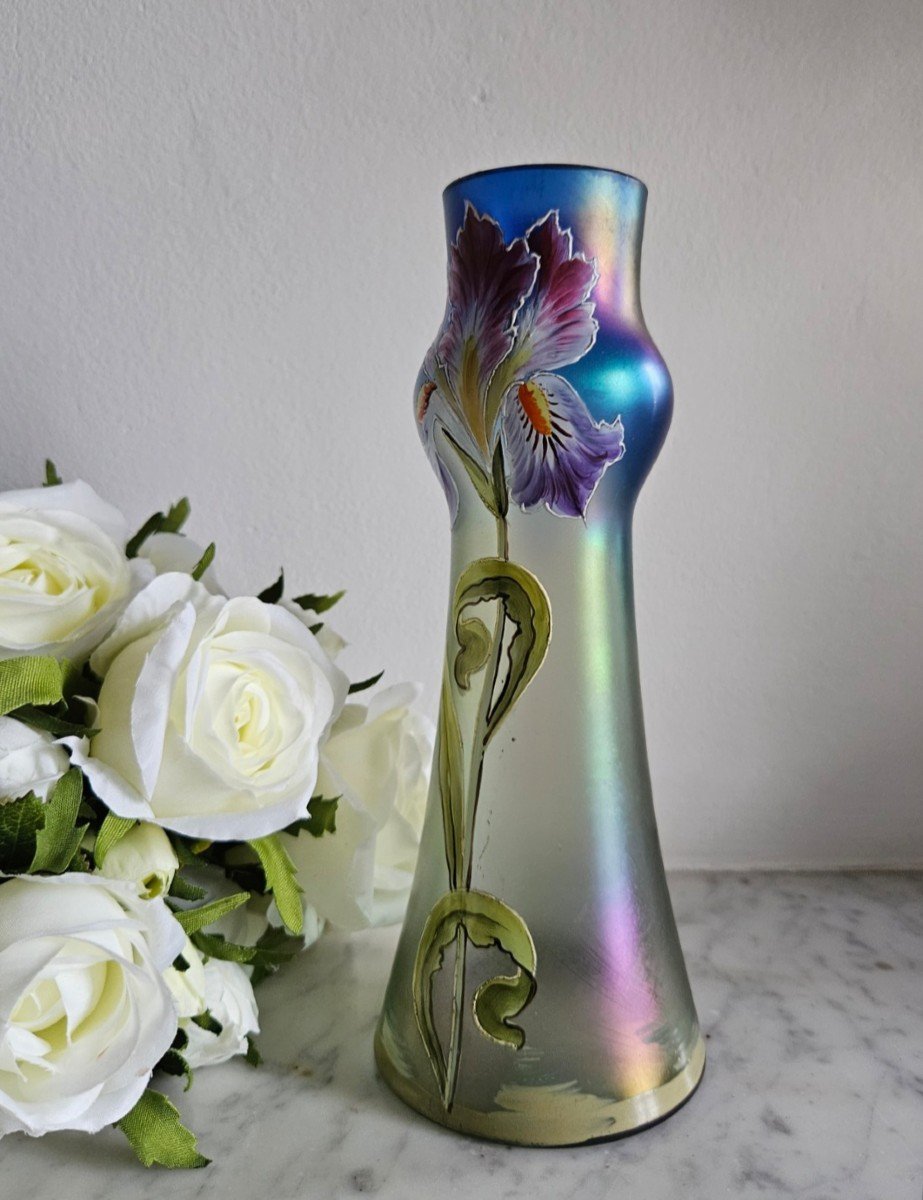 Vase  Dans La Goût Legras Art Déco-photo-4