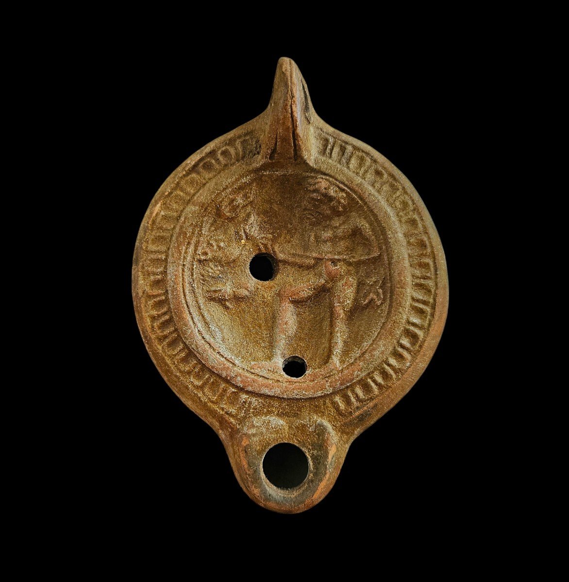 Lampe à Huile Bassin Méditerranéen, époque Romaine, 150 à 250 Ap Jc, ( Type Bussière Dx I ) -photo-4