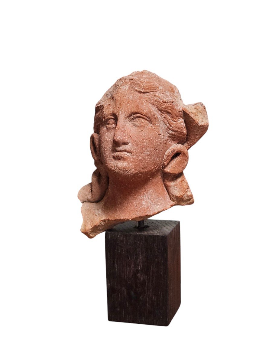 Tête Grande Grèce, Italie Du Sud,  époque Hellénistique, IIIᵉ Siècle Av. JC-photo-2