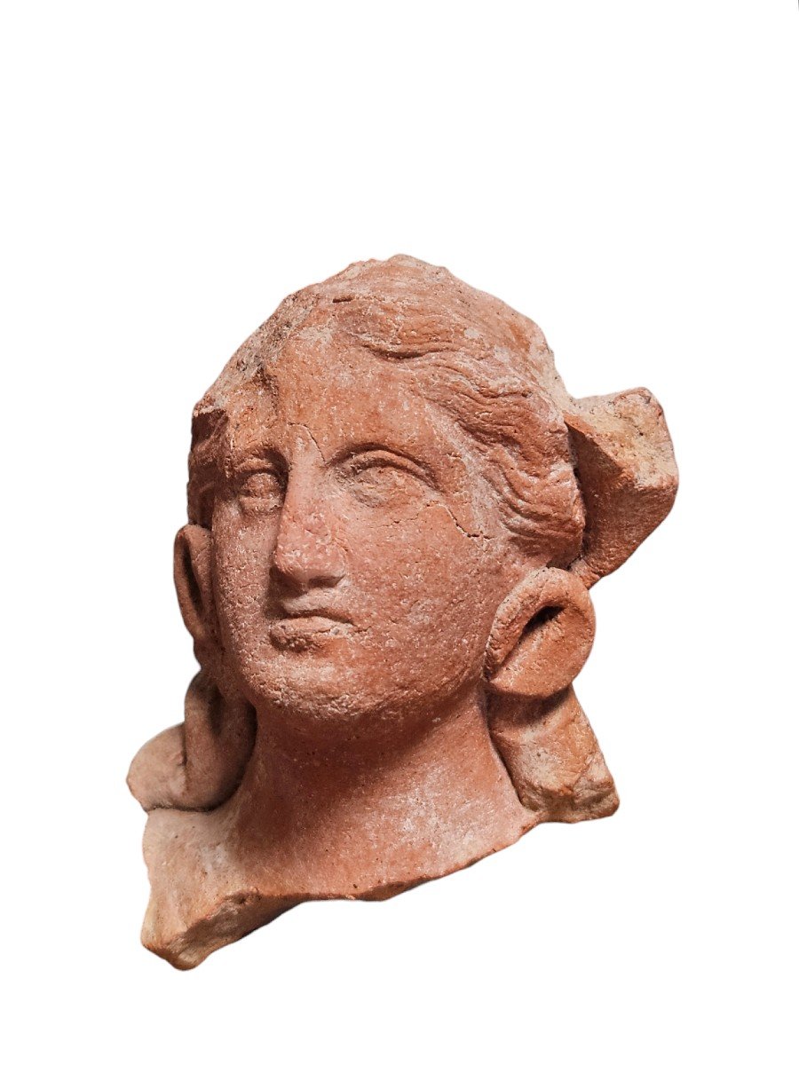 Tête Grande Grèce, Italie Du Sud,  époque Hellénistique, IIIᵉ Siècle Av. JC-photo-4