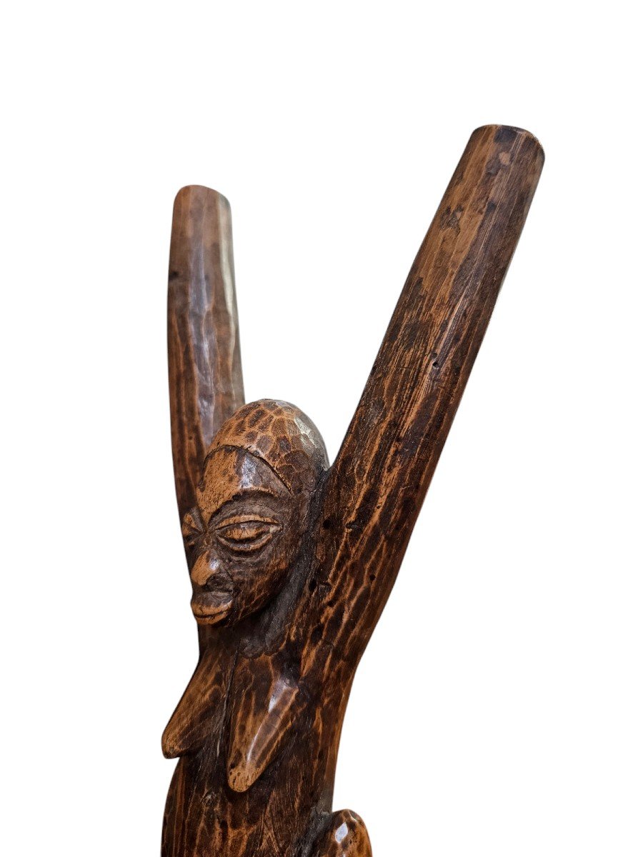 Lance-pierre Traditionnel Lobi En Bois Sculpté  fin XIXème début XXème siècle-photo-3