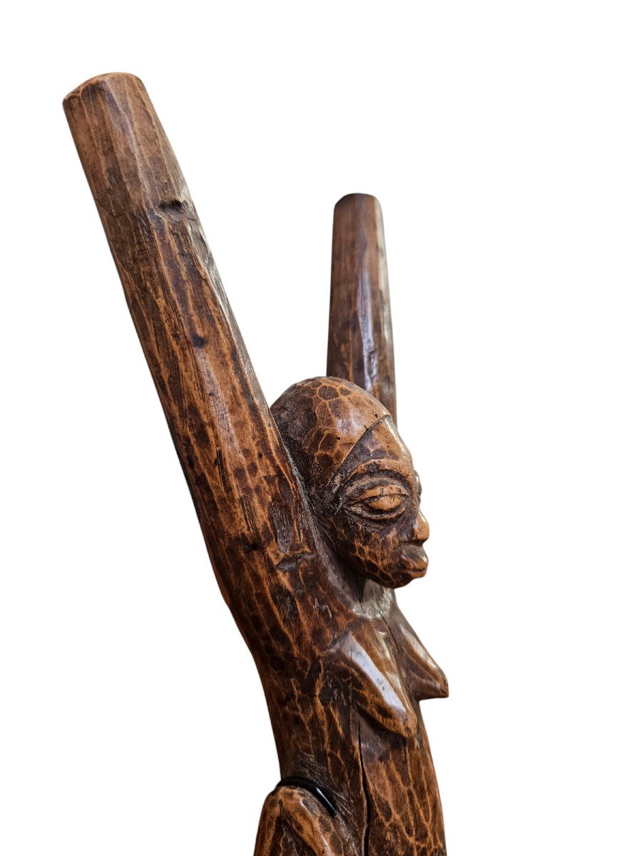 Lance-pierre Traditionnel Lobi En Bois Sculpté  fin XIXème début XXème siècle-photo-4