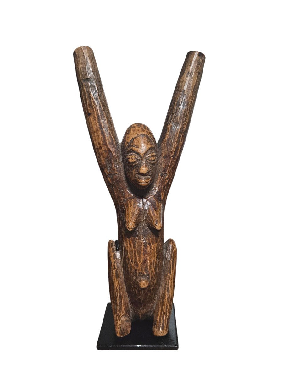 Lance-pierre Traditionnel Lobi En Bois Sculpté  fin XIXème début XXème siècle-photo-2