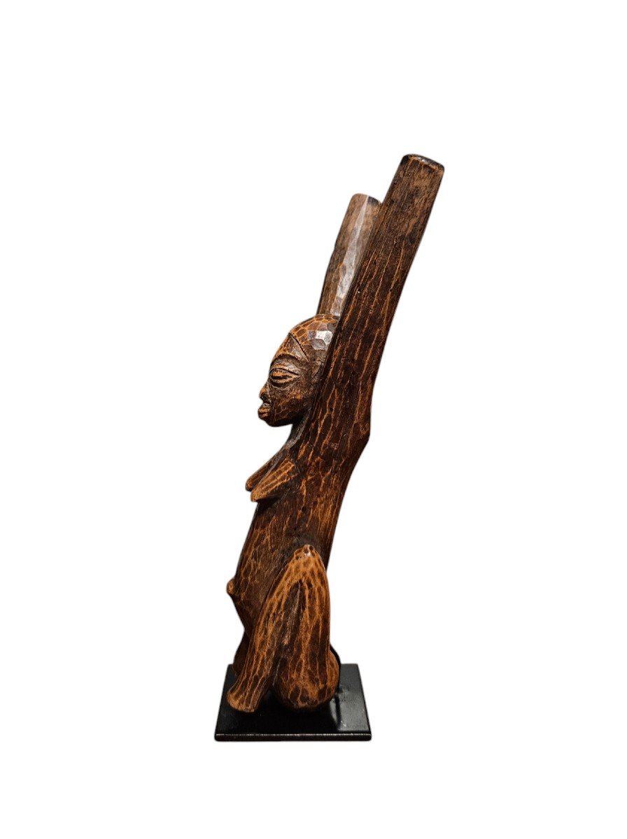 Lance-pierre Traditionnel Lobi En Bois Sculpté  fin XIXème début XXème siècle-photo-1