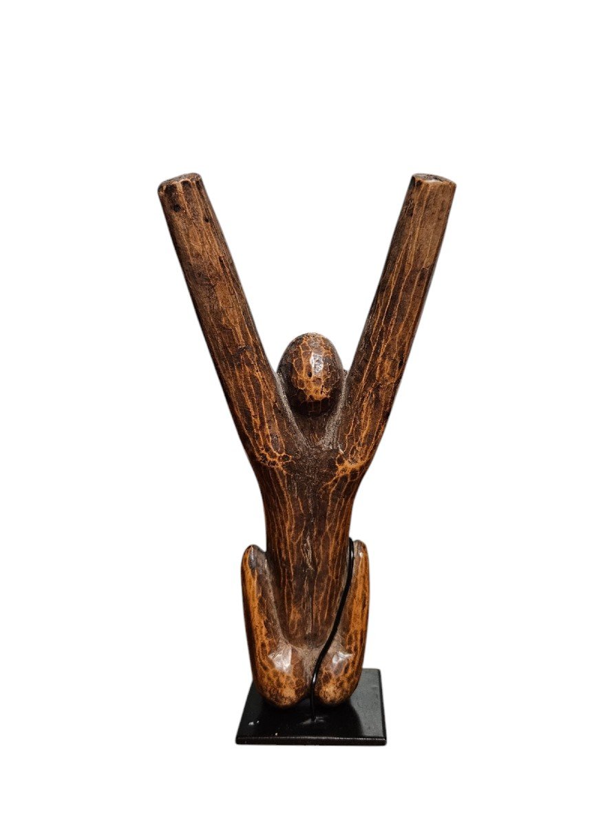 Lance-pierre Traditionnel Lobi En Bois Sculpté  fin XIXème début XXème siècle-photo-3