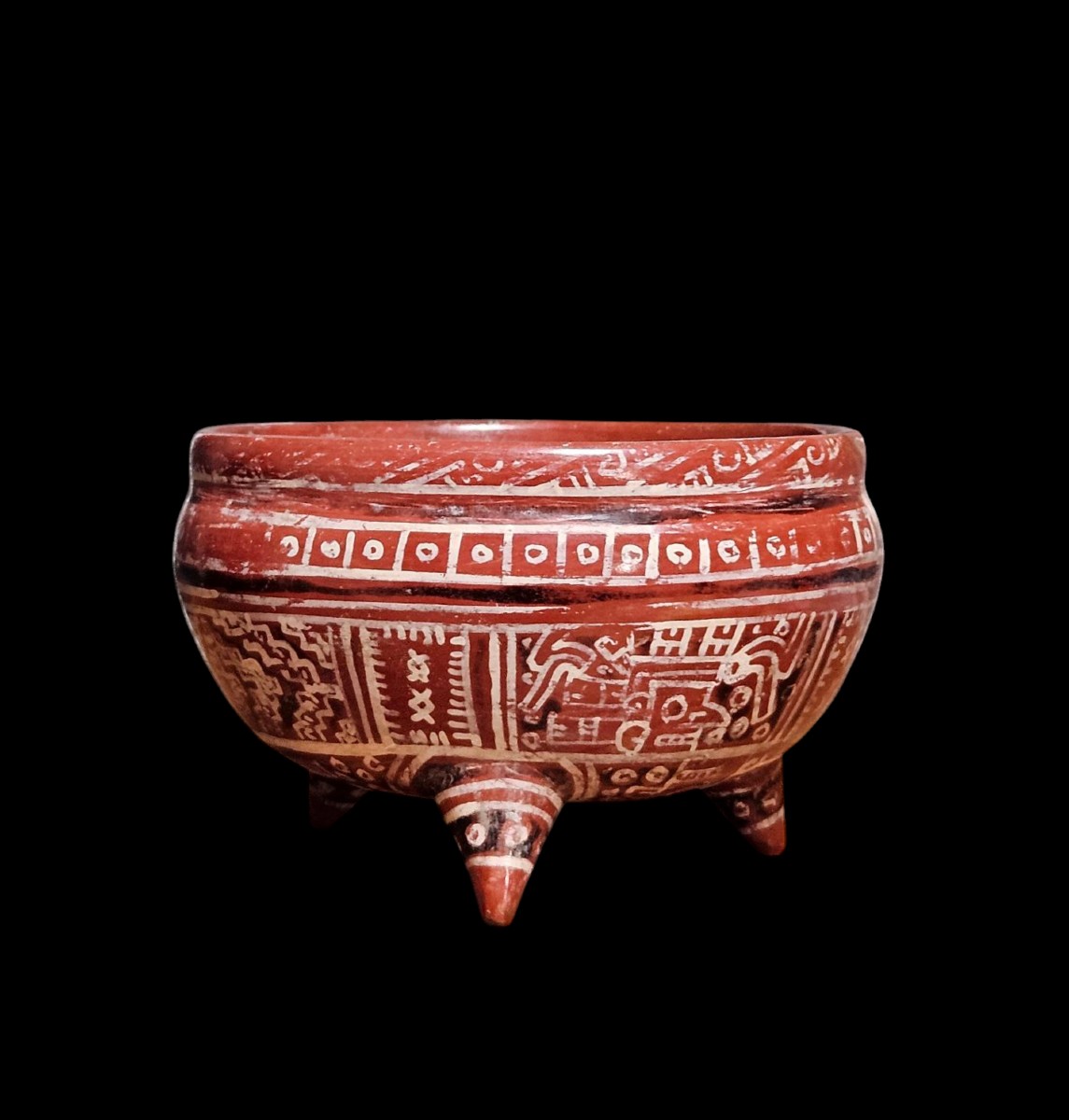 Vase Tripode Mixtèque Mexique Période Précolombienne, Environ 900 à 1521 Après Jc-photo-2