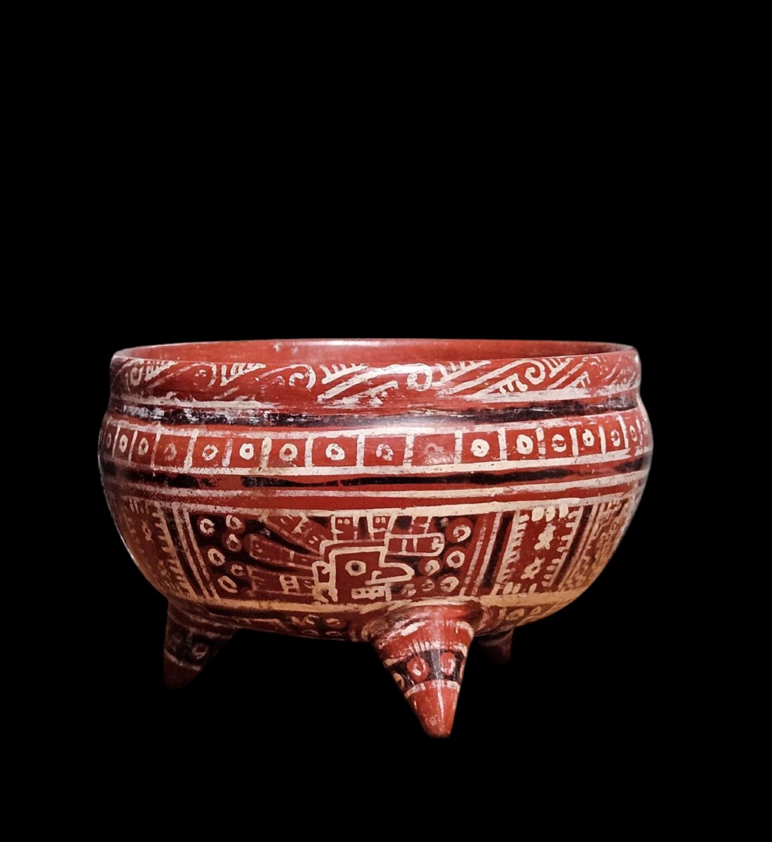 Vase Tripode Mixtèque Mexique Période Précolombienne, Environ 900 à 1521 Après Jc-photo-3