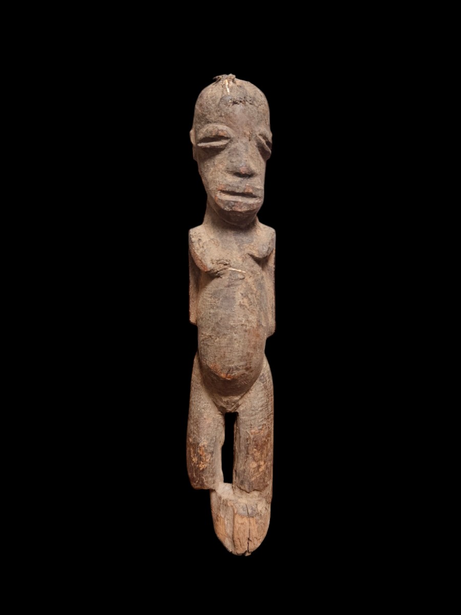 Statuette Hermaphrodite, Bois Ancien, Lobi Burkina Faso, Début XXe, Art Africain Tribal-photo-3