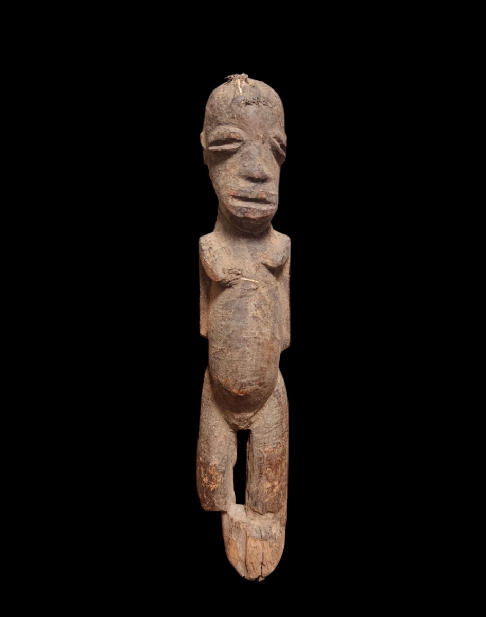 Statuette Hermaphrodite, Bois Ancien, Lobi Burkina Faso, Début XXe, Art Africain Tribal