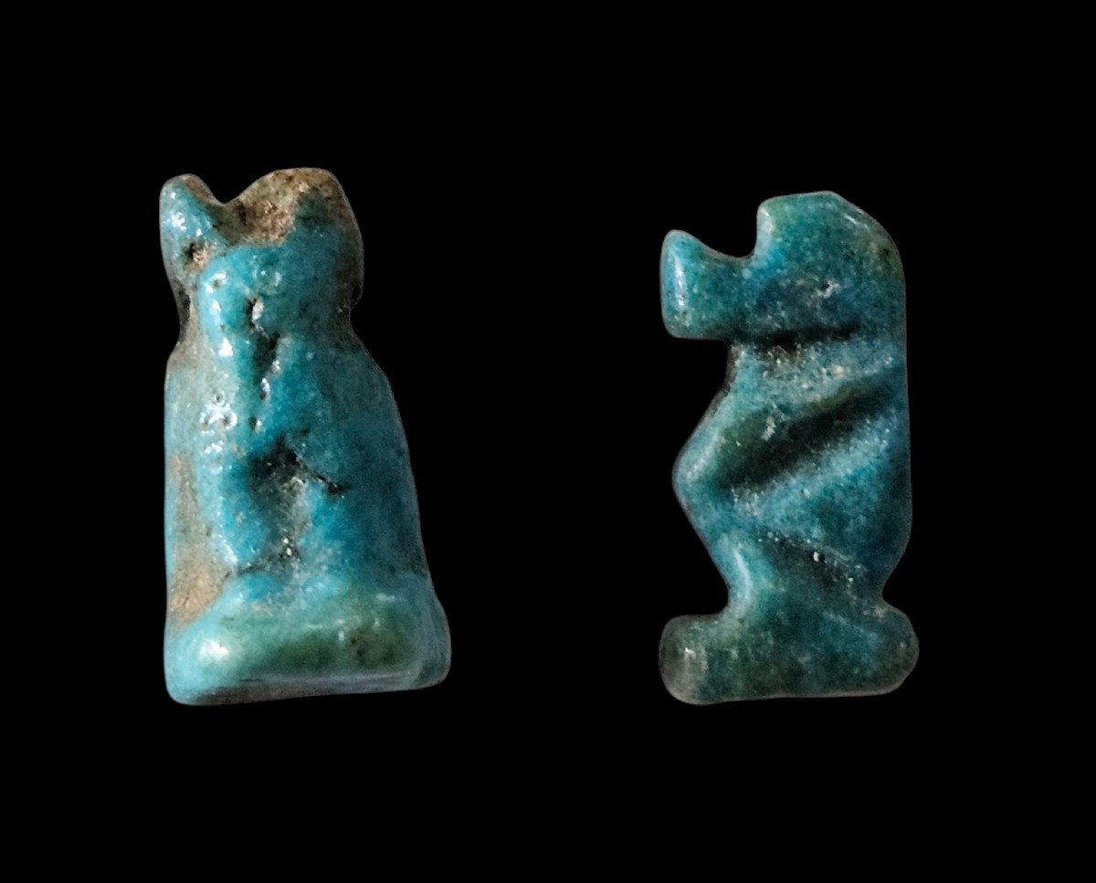 Set Of 10 Amulets – Egyptian Faience Deities – Late Period (664–332 Bc)-photo-1