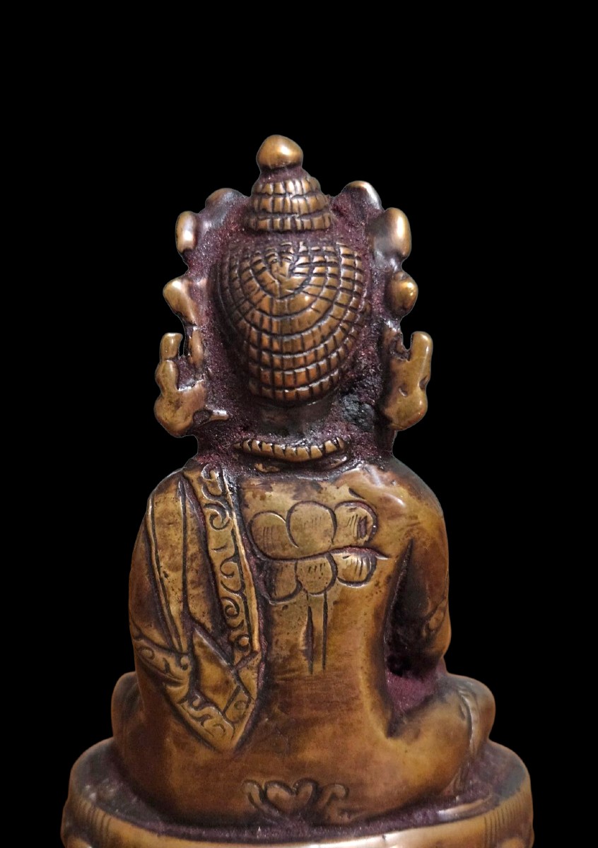 Antique Tibetan Bronze Statue Avalokiteshvara Chenrezig 18th-19th Century Buddha-photo-4