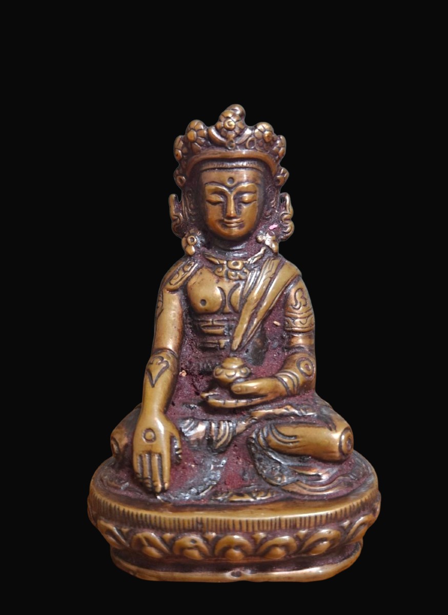 Antique Tibetan Bronze Statue Avalokiteshvara Chenrezig 18th-19th Century Buddha