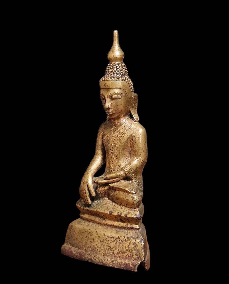 Ancien Bouddha bronze Laos Luang Prabang  XVIIIème  - XIXème  siècle-photo-1