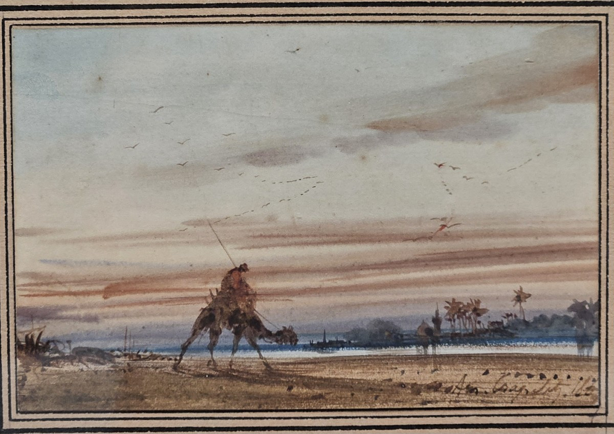 Scène orientaliste  Louis-Amable Crapelet (1822–1867), signé et daté 1864-photo-3