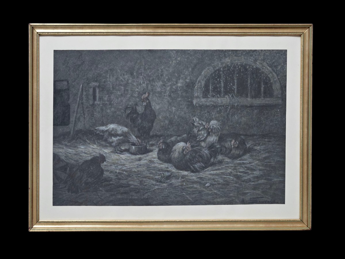 Arsène-siphonien Sauvage (1846–1908) Farmyard Scene.
