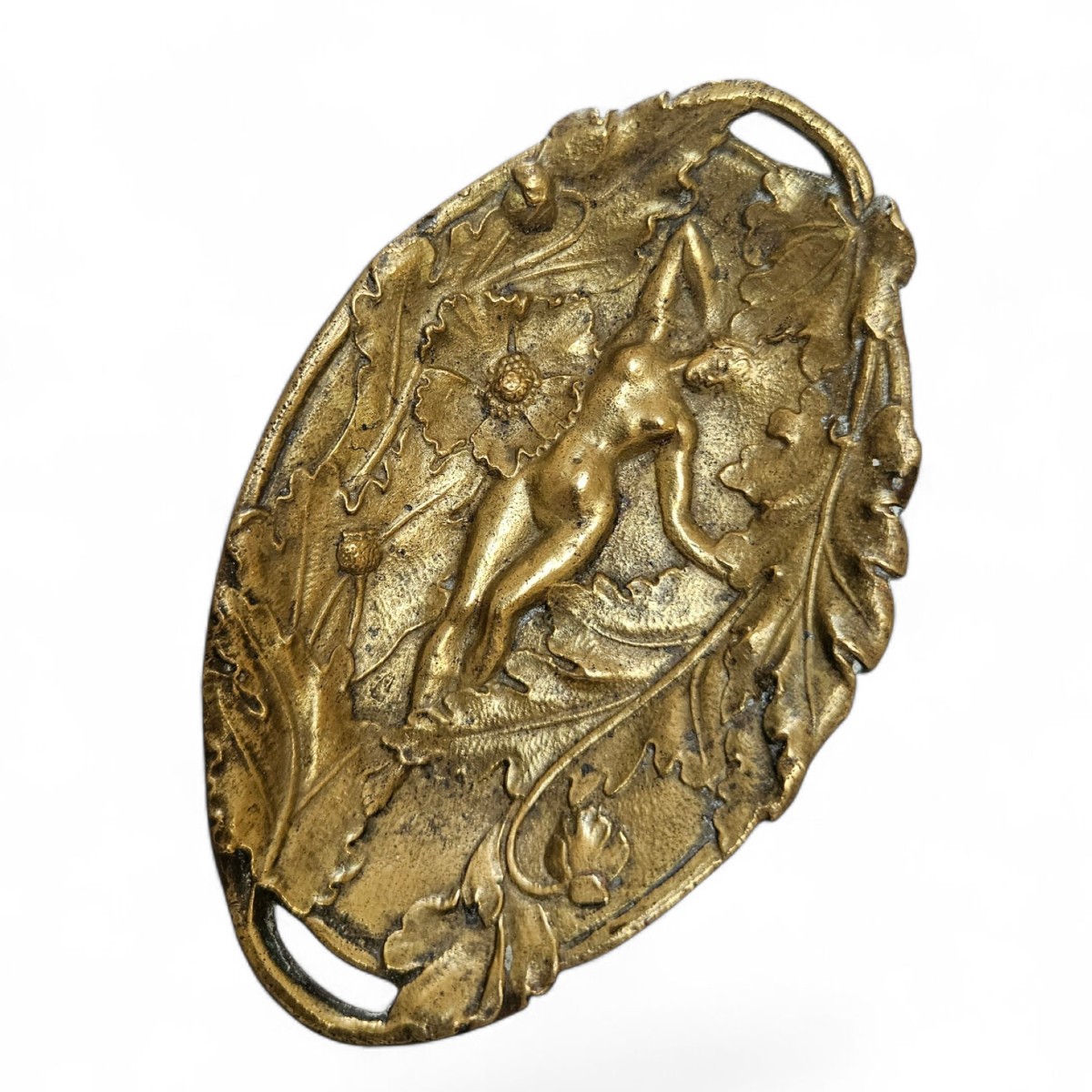 "the Hatching" Art Nouveau Symbolism Pocket Emptier In Gilded Bronze, France Circa 1890-photo-3