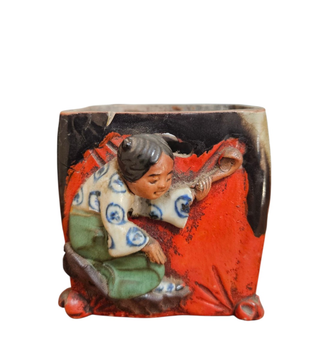  Sumida Gawa Ceramic Incense Burner, Taisho Period, Japan (1912 - 1926)-photo-3
