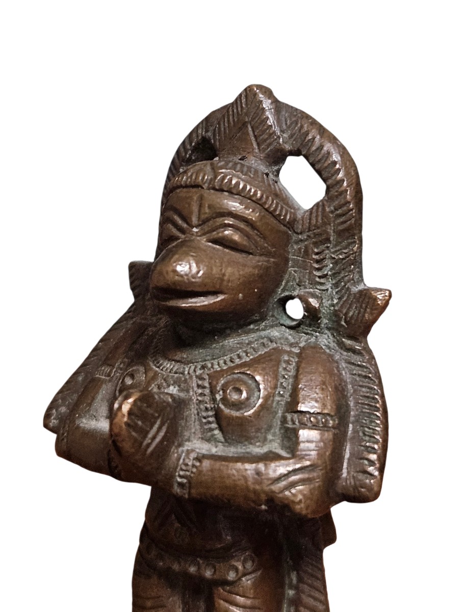 Statuette de Hanuman  Inde du Sud (Tamil Nadu), fin XIXᵉ – début XXᵉ siècle.-photo-4