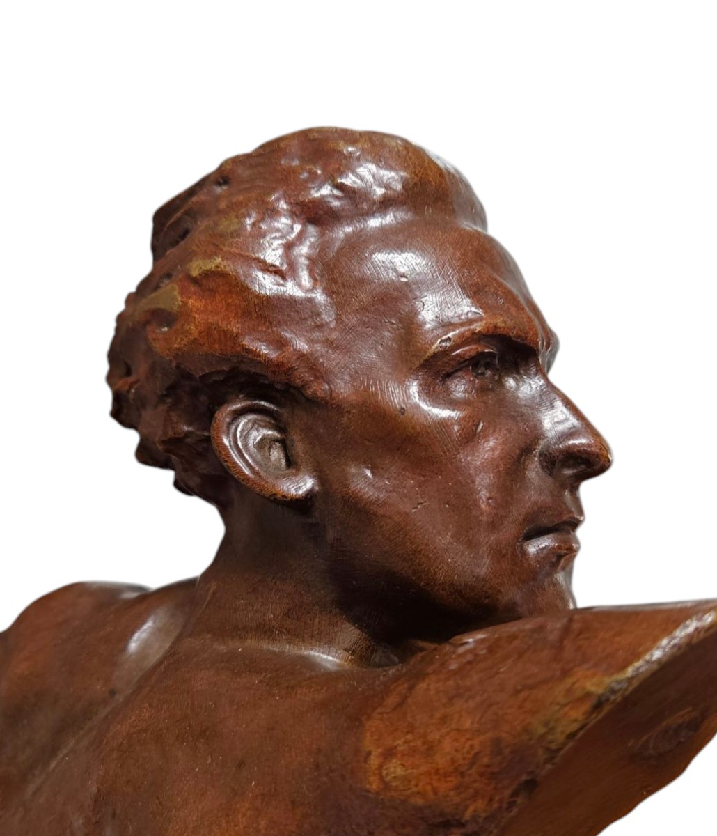 "Bronze « Jean Mermoz » Par F. Focht,  Art Déco – 1930-photo-3