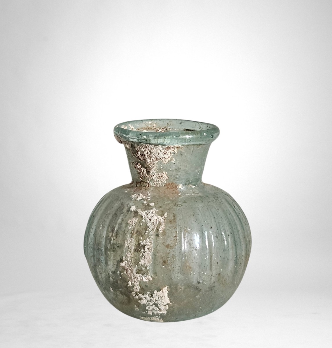 Petit vase romain antique verre soufflé côtelé hémisphérique IIe–IIIe siècle-photo-3