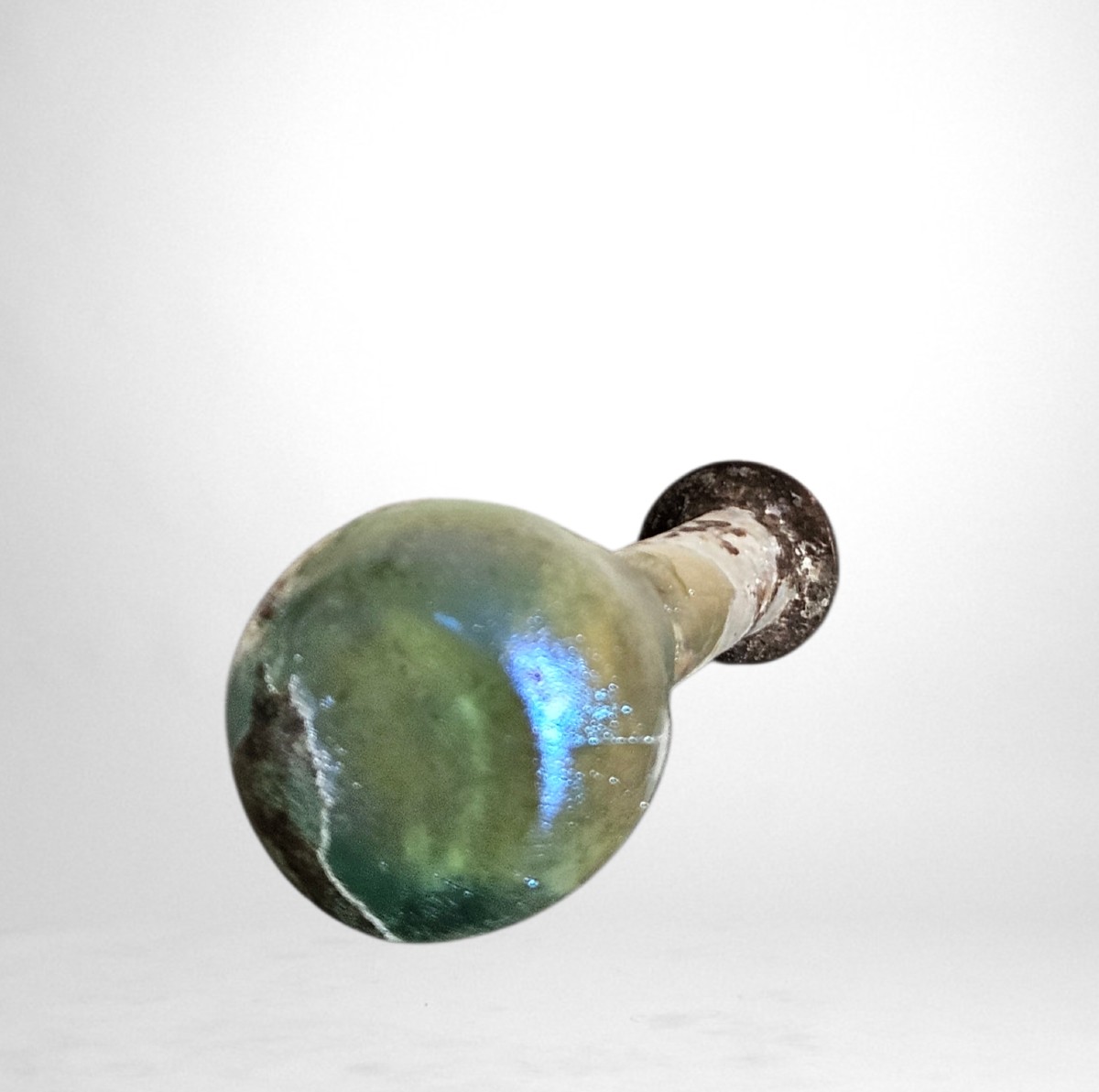 Ancient Roman Unguentarium, Iridescent Blown Glass, 1st–2nd Century-photo-2