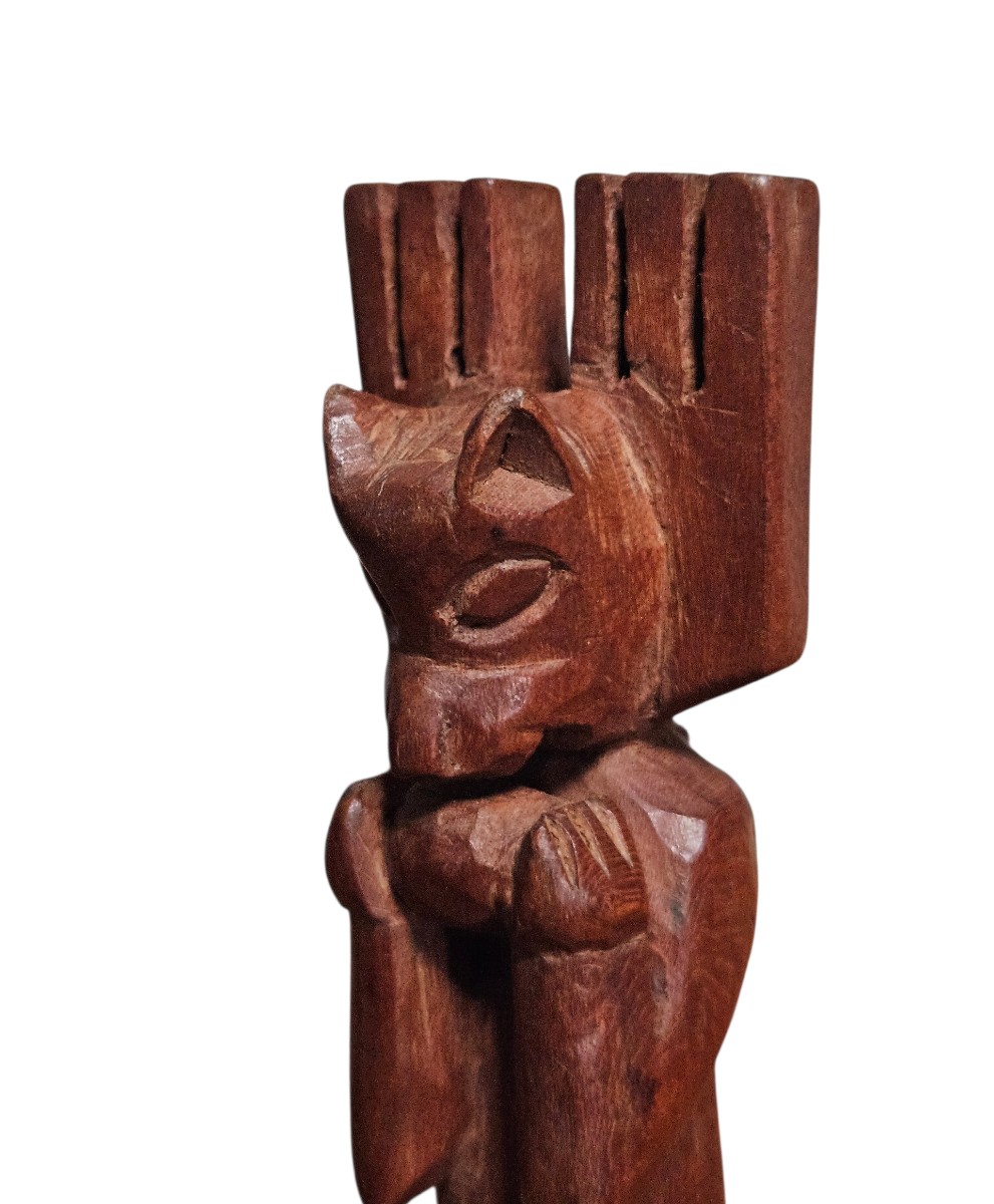 Lance-pierres – Jaguar cérémoniel – Guatemala, hautes terres années 50-photo-2