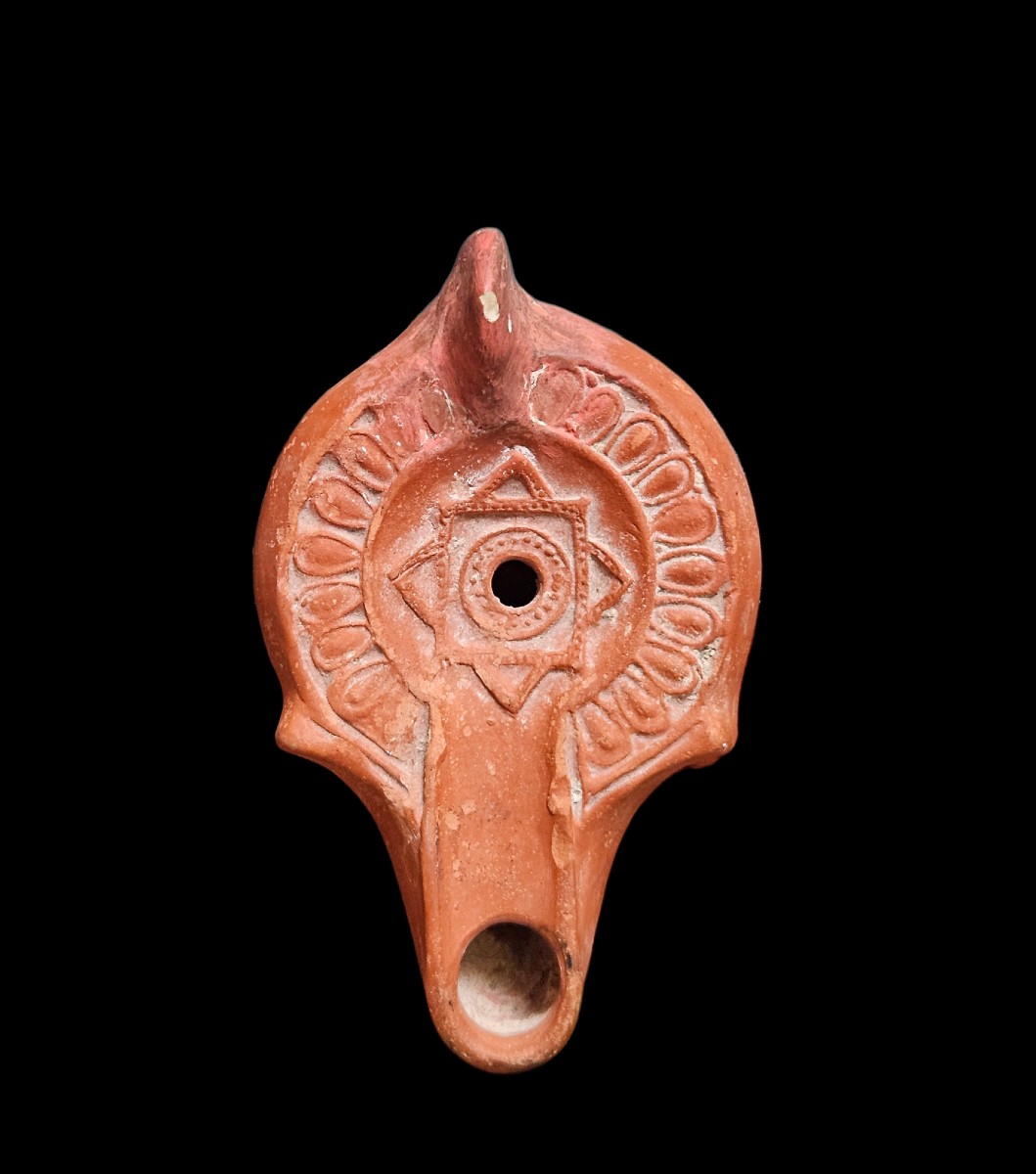 Christian Oil Lamp, Late Roman Period, Mediterranean Basin, 4th–6th Century Ad.