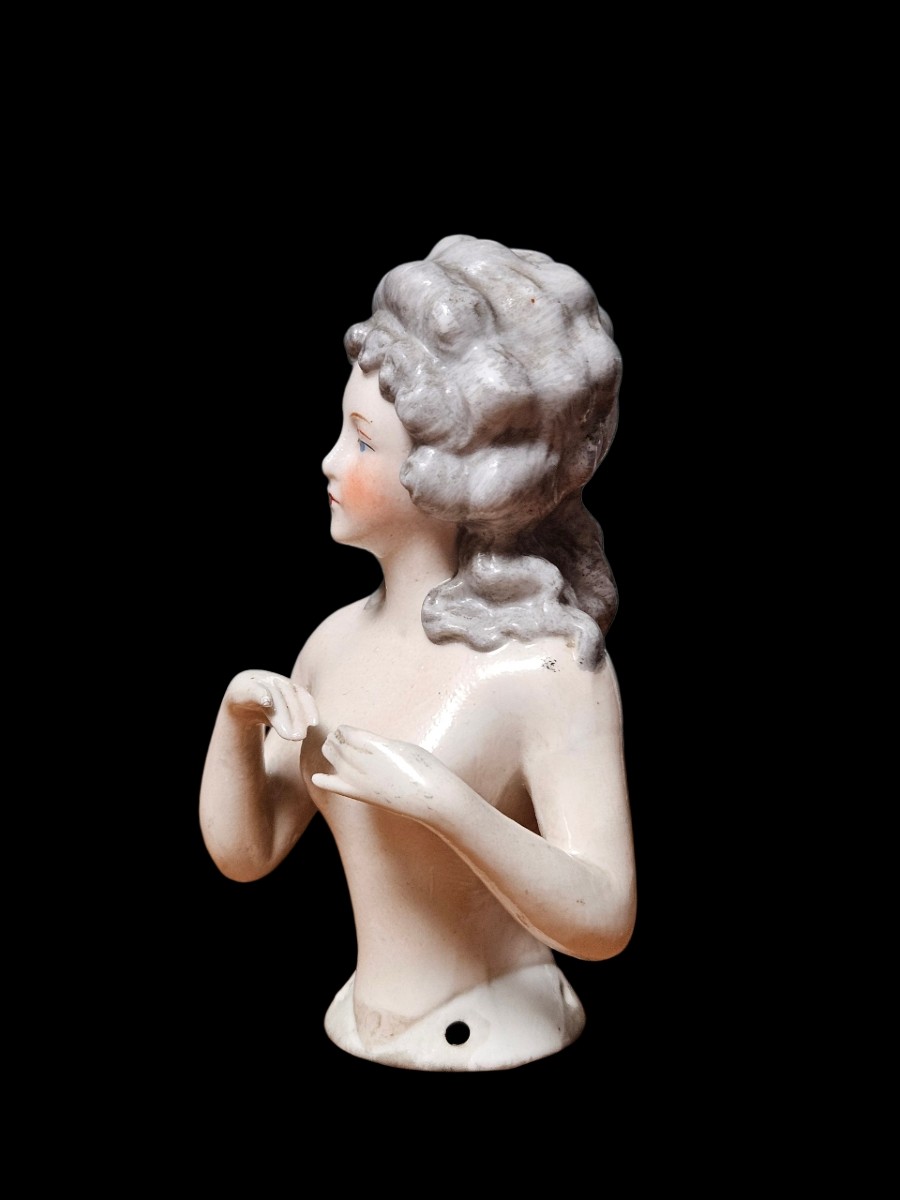 Demi poupée Art déco en porcelaine vers 1920 - 1930-photo-4